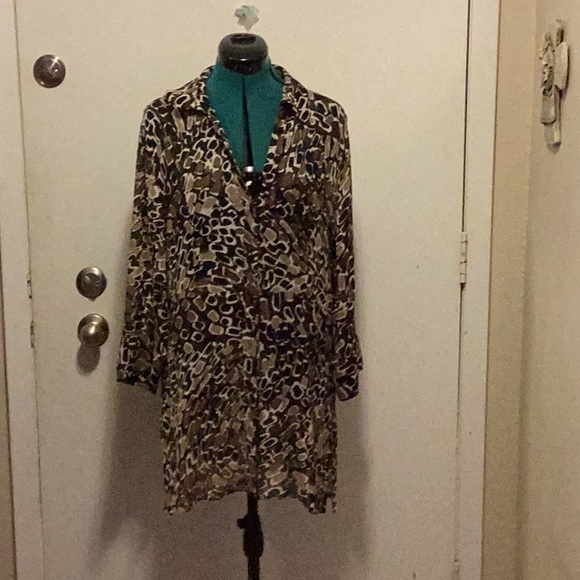 Chico's Tops - Chico’s Womens Semi Sheer Printed Tunic 3/4 Sleeves Size 2